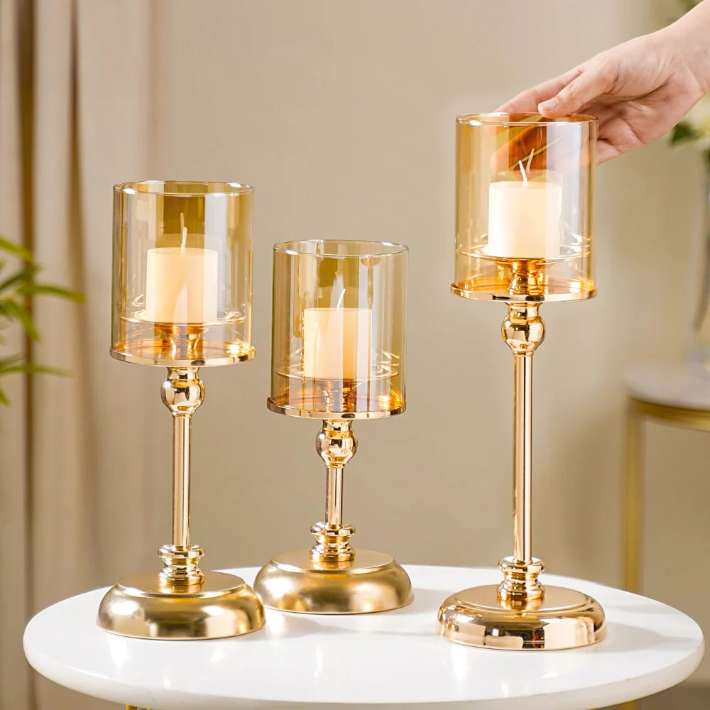 Hurricane Metal Candle Holder Stand Set Of 3 - Image 3