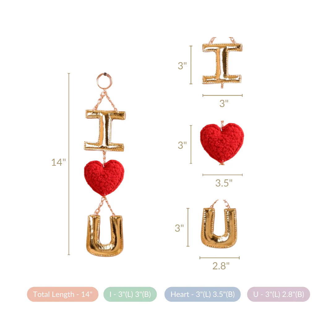 I Love You Wall Hanging Red Set Of 2 14 Inch - Image 4