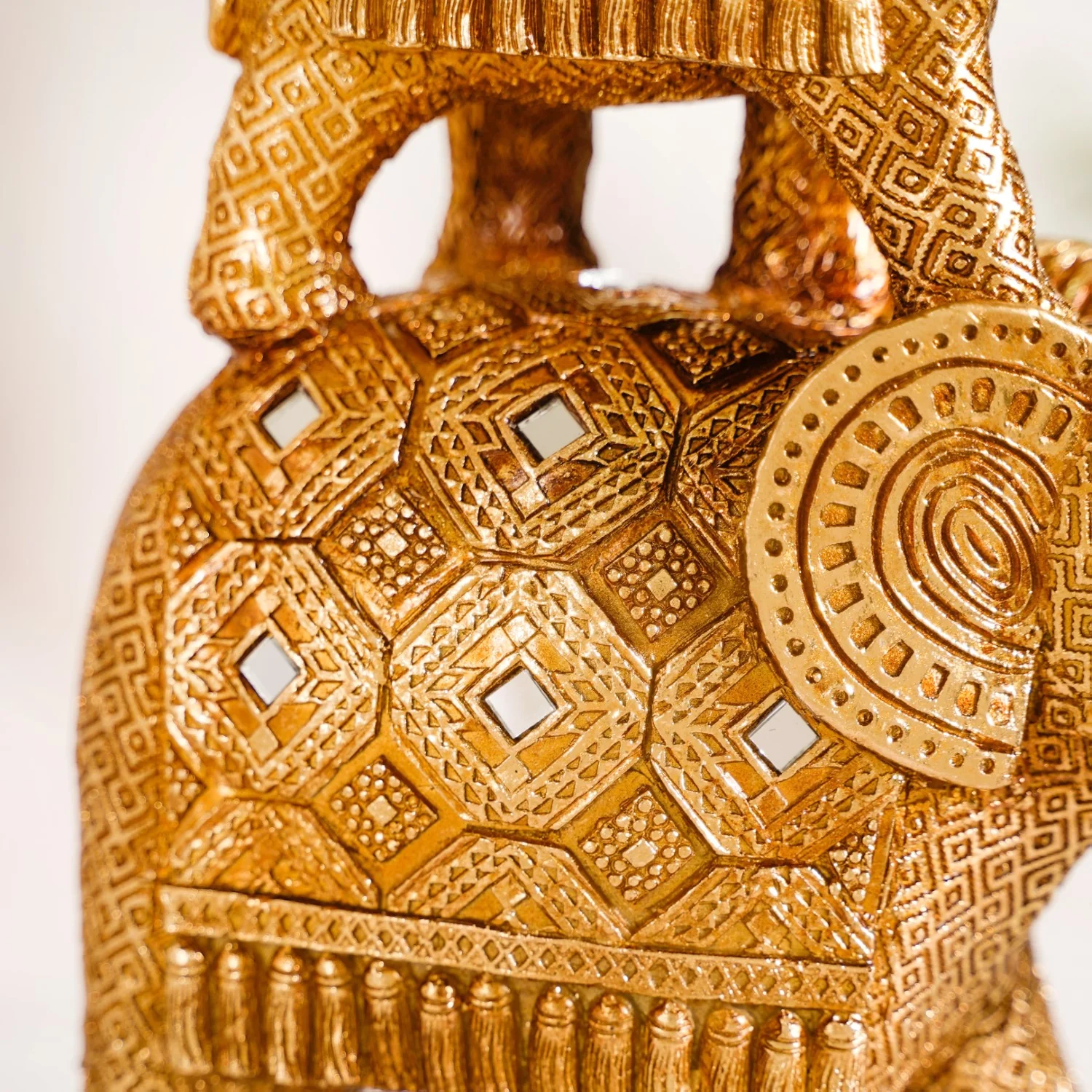 Indian Decorated Elephant Family With Mirrorwork Gold - Image 8