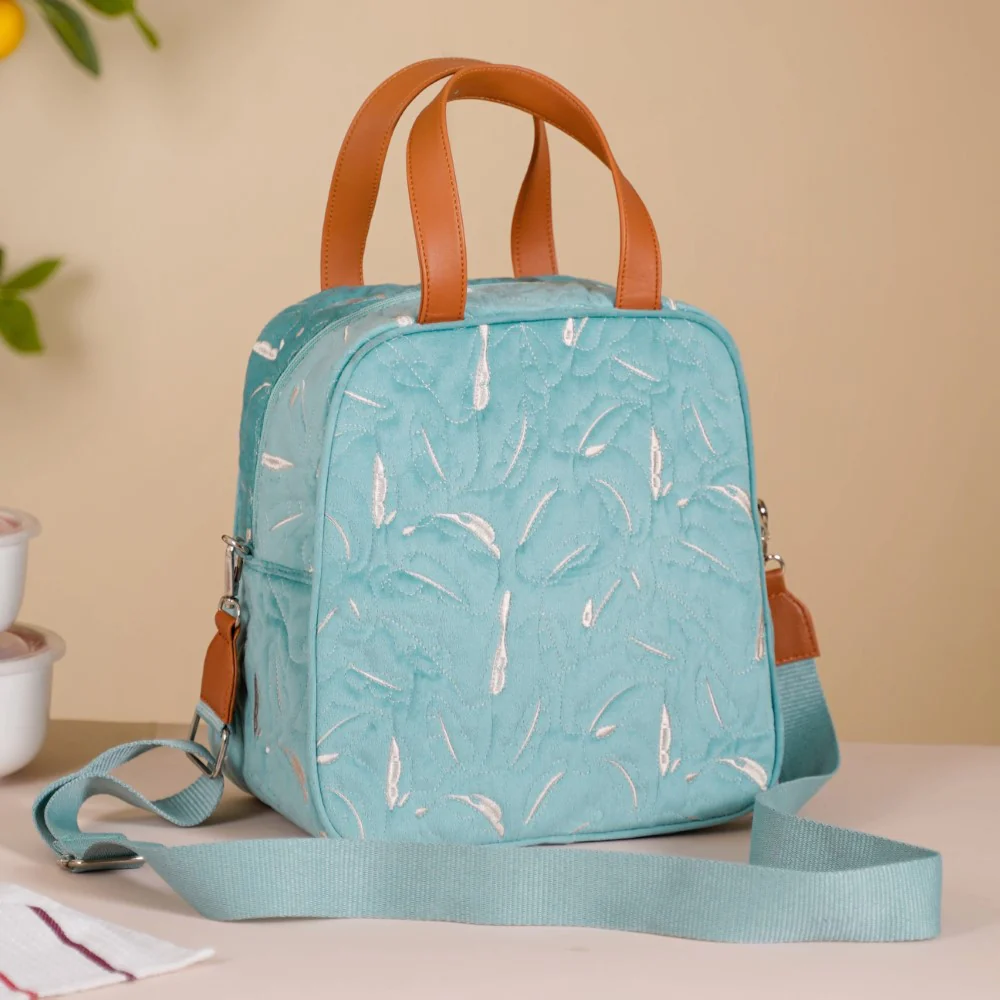 Insulated Tiffin Bag Light Blue - Image 12
