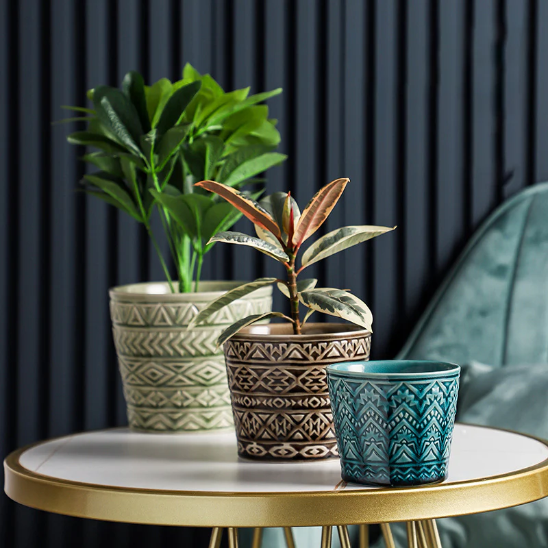 Intricate Texture Sage Green Pot - Image 11