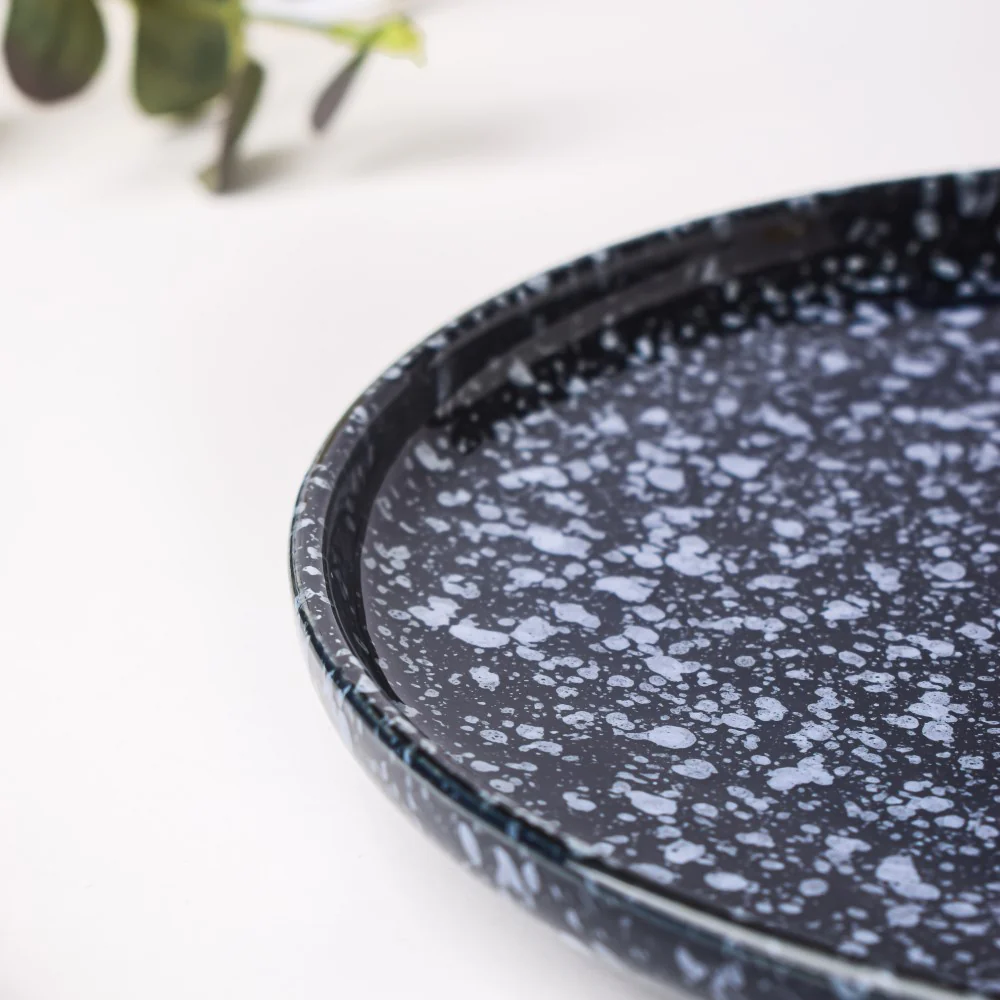 Kimberlite Finish Stone Ceramic Snack Plate 8 Inch - Image 6