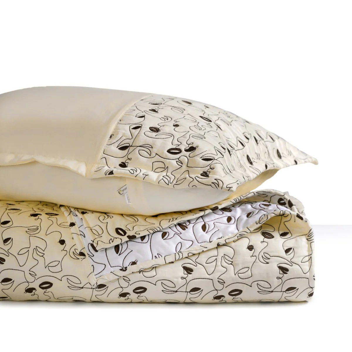 King Size Embroidered Cotton Bed Cover Off-White - Image 3