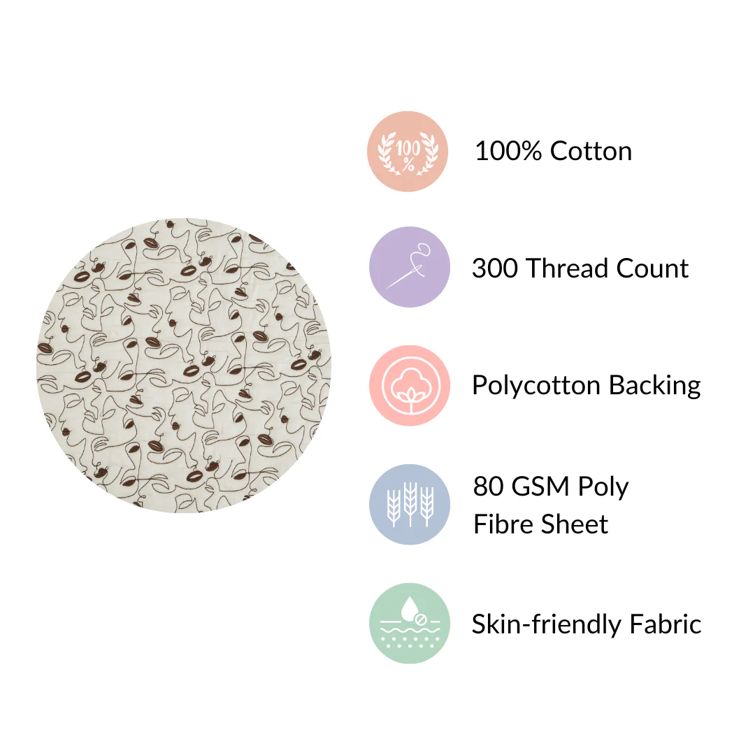 King Size Embroidered Cotton Bed Cover Off-White - Image 5