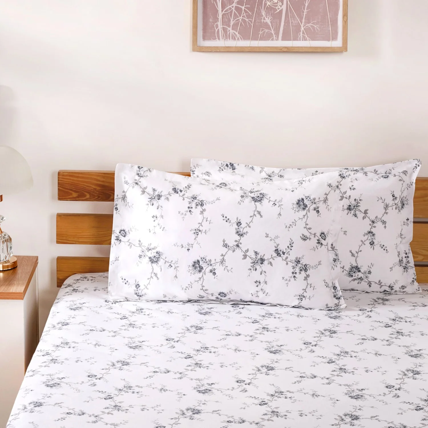 King Size Ultra Soft 100% Pure Cotton Bedding Set Dark Blue 275x275 cm - Image 2