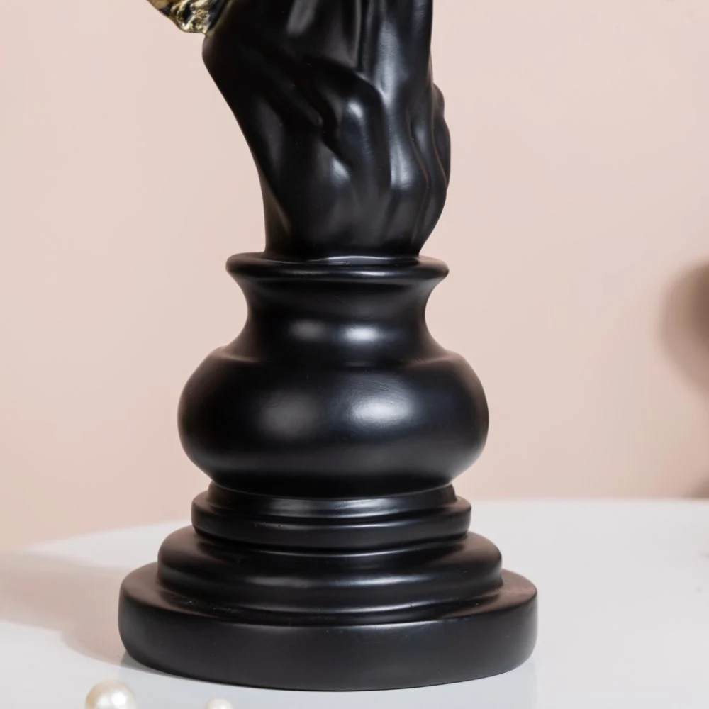 Knight Horse Chess Piece Decor Black 10 Inch - Image 8