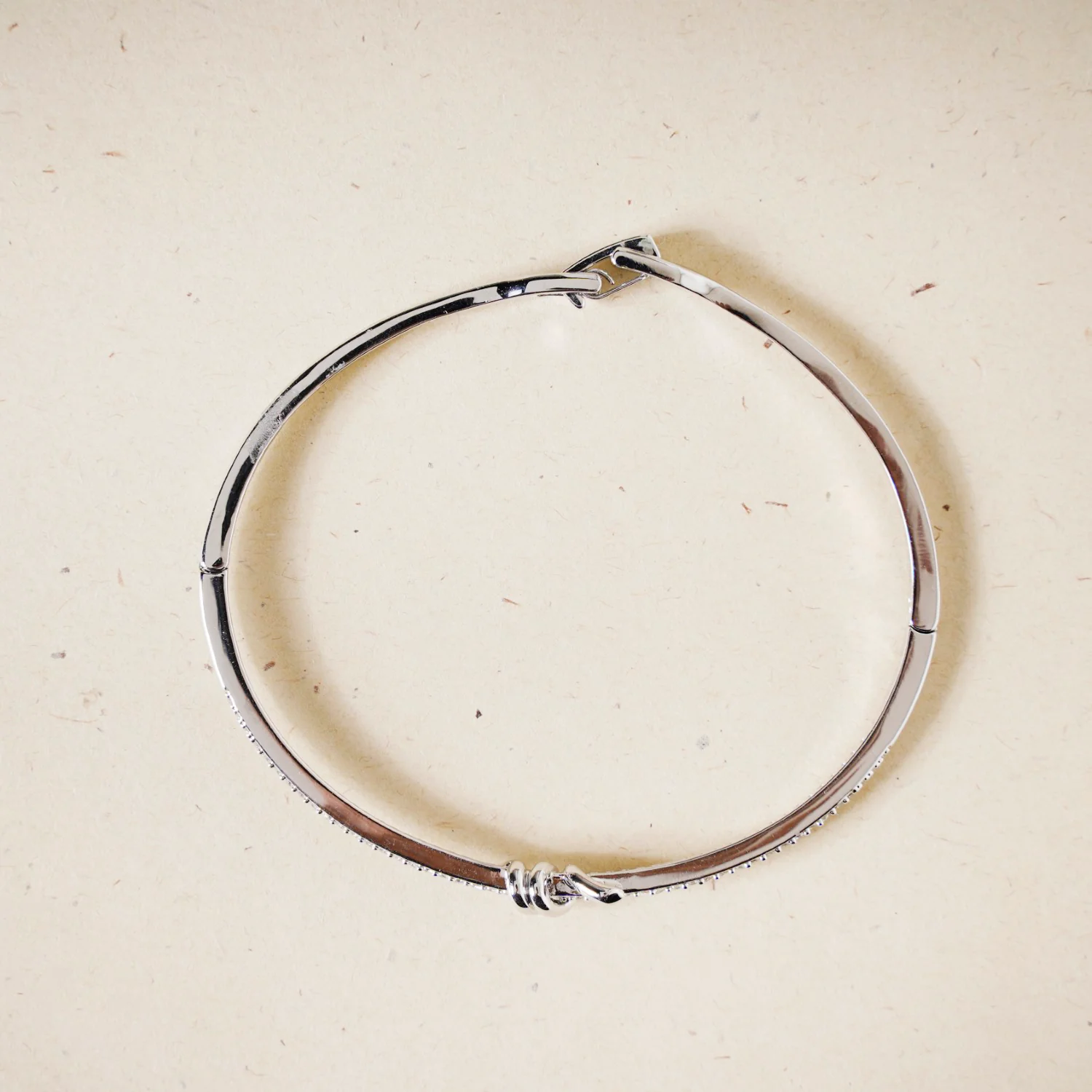 Knotted Glamour Silver Cuff Bracelet - Image 6
