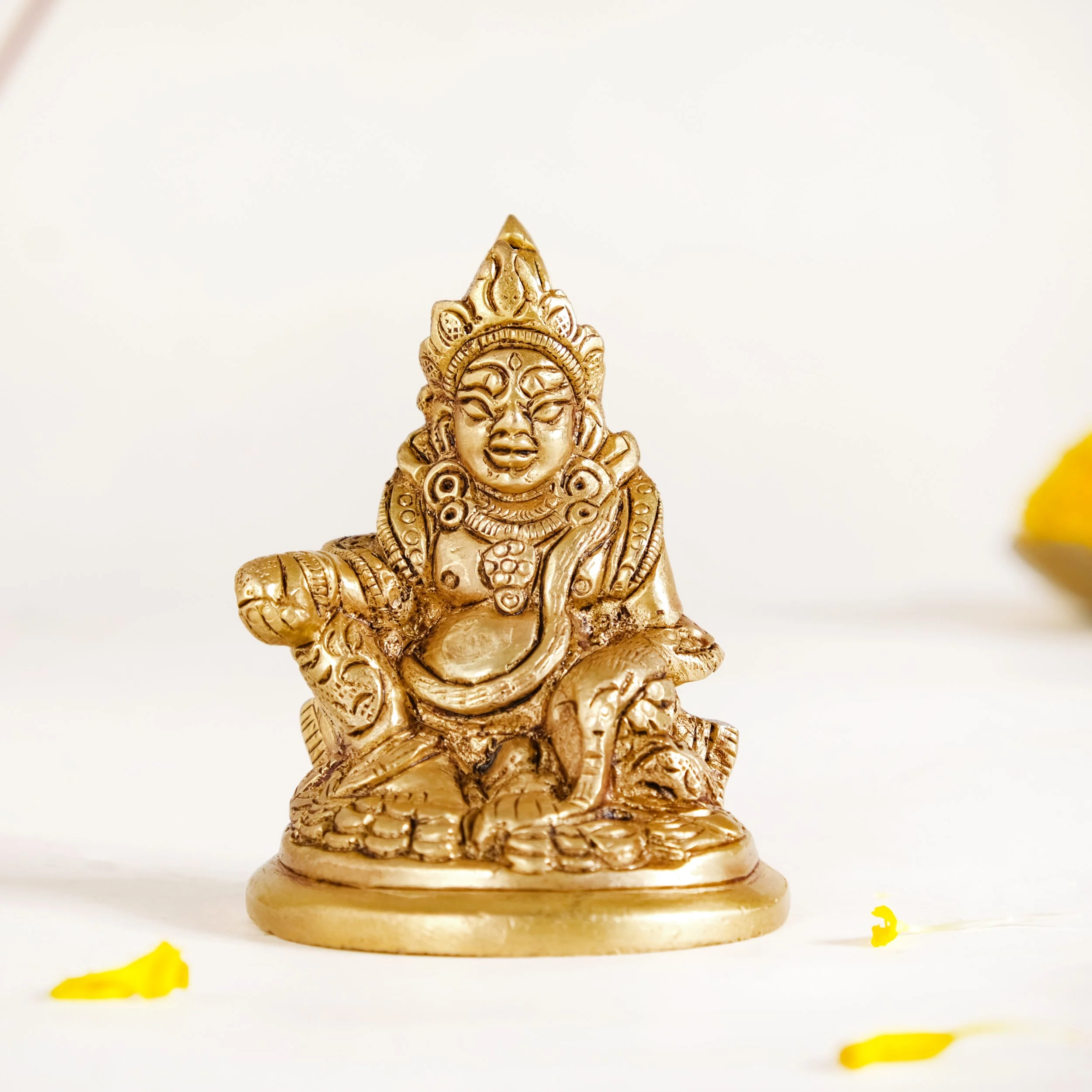 Kuber God Of Wealth Pure Brass Statue 7cm - Image 6