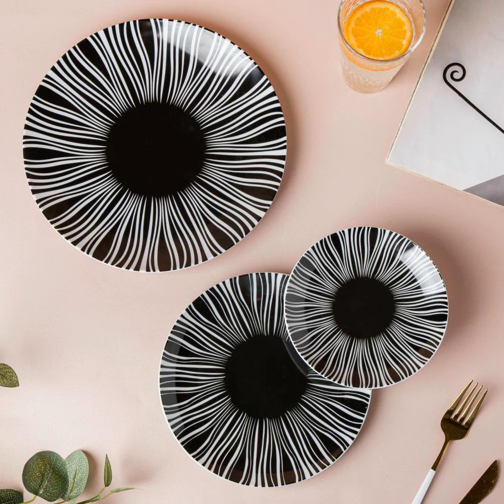 La Mode Printed Ceramic Dessert Plate Black 6 Inch - Image 6
