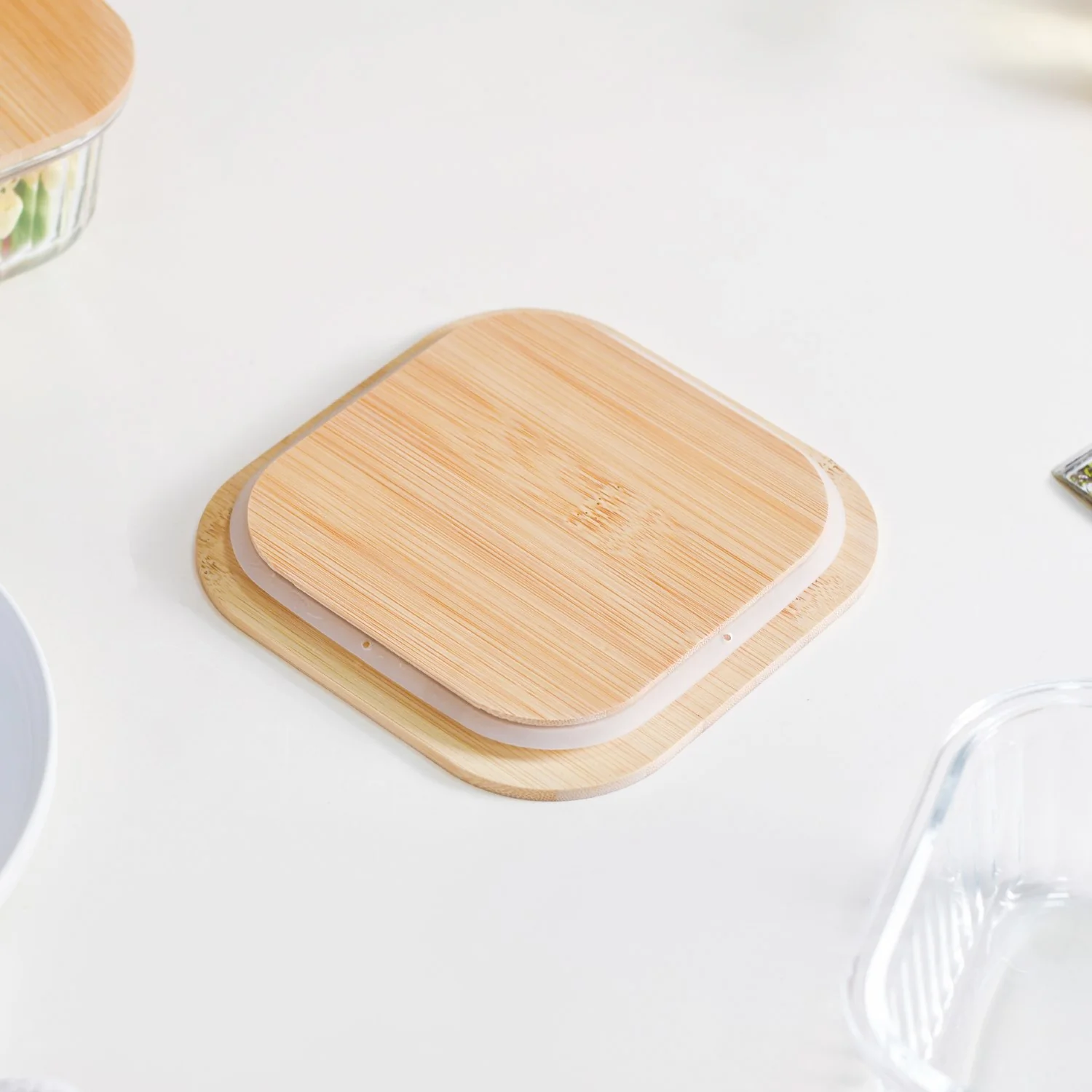 Large Airtight Glass Storage Container With Wooden Lid Set Of 2 800ml - Image 9