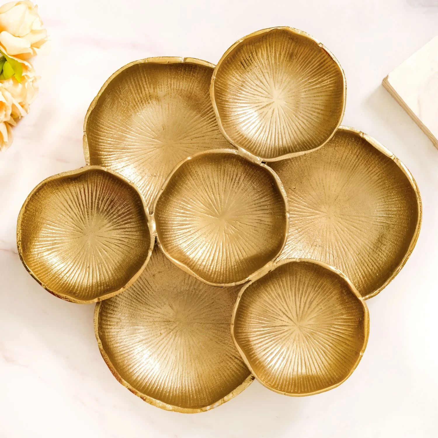 Large Clustered Bowls Platter Gold - Image 5