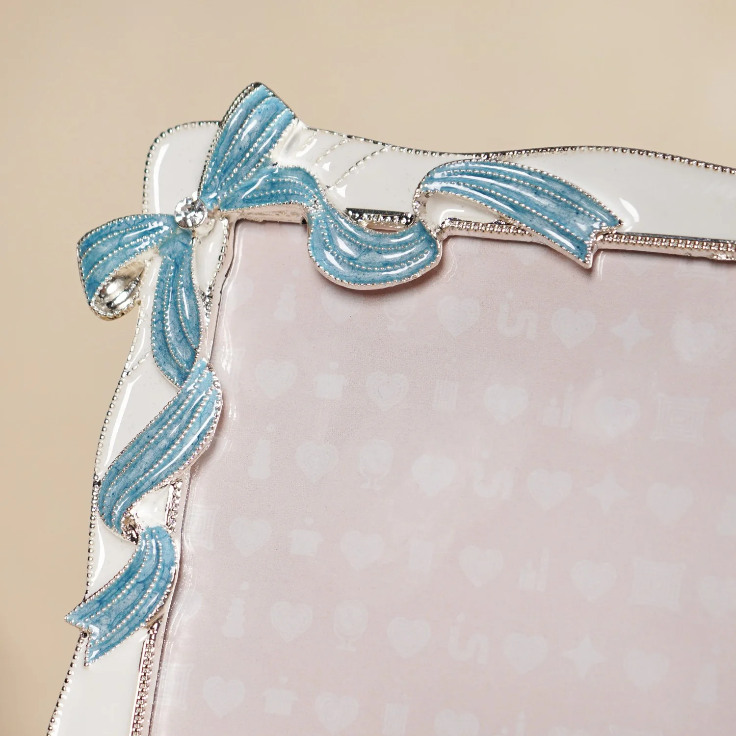 Large Dainty Blue Bow Photo Frame 13x18cm - Image 2