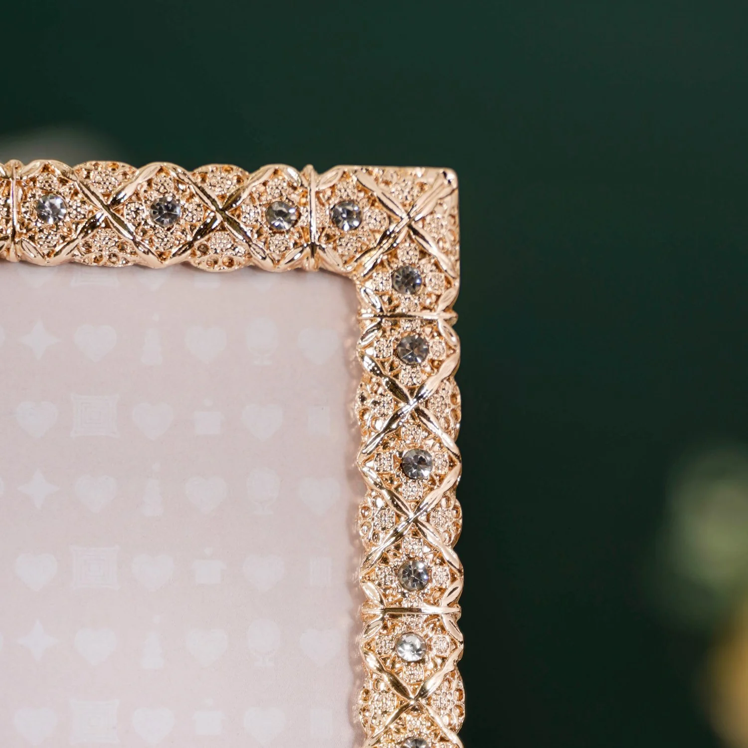 Large Regal Rhinestone Picture Frame Gold 13x18cm - Image 2