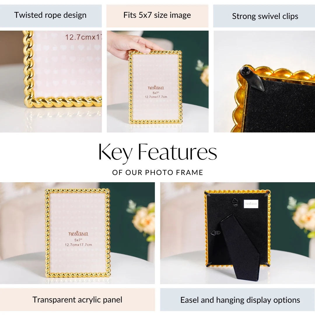 Large Twisted Gold Picture Frame 13x18cm - Image 5