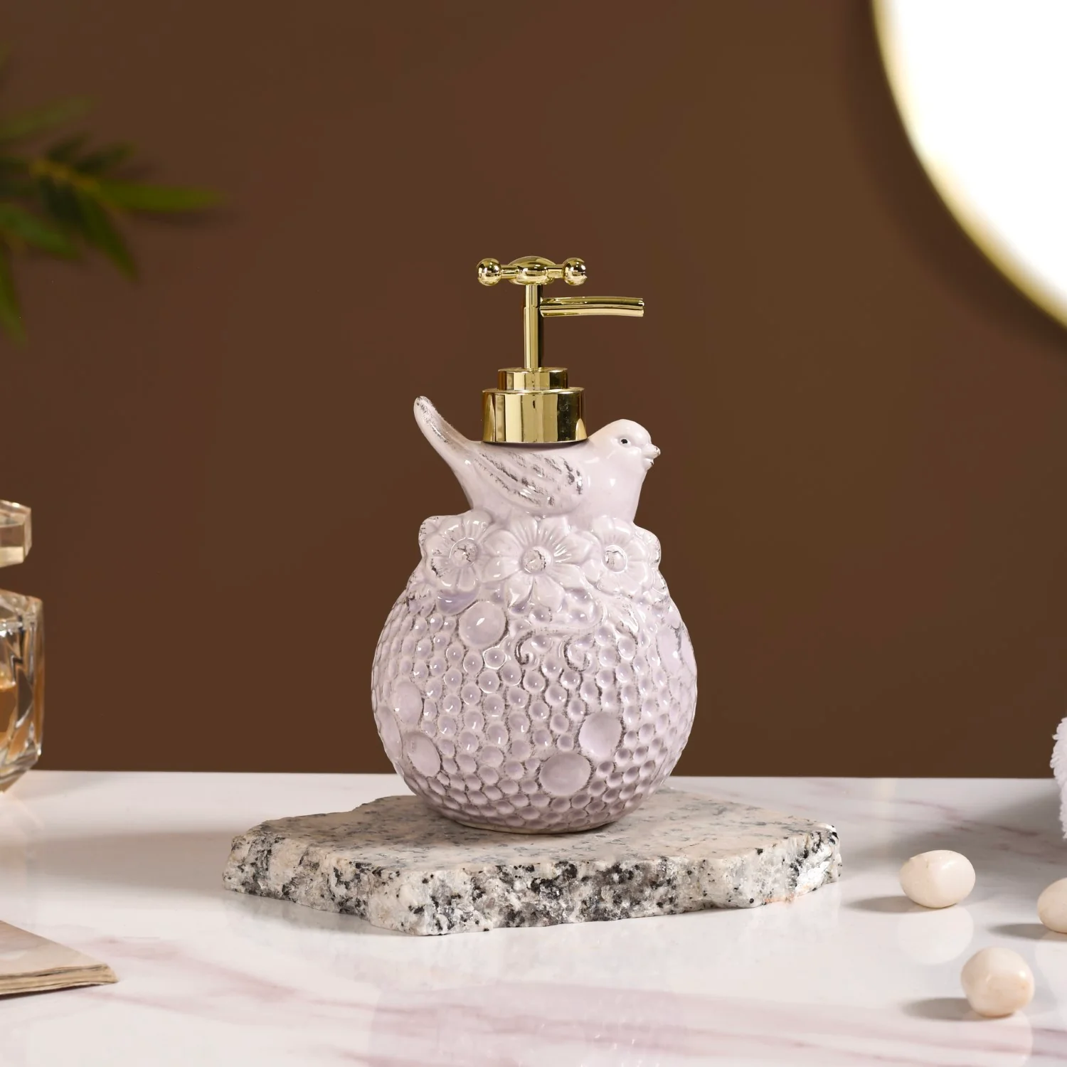 Lavender Bird Embossed Soap Dispenser - Image 7
