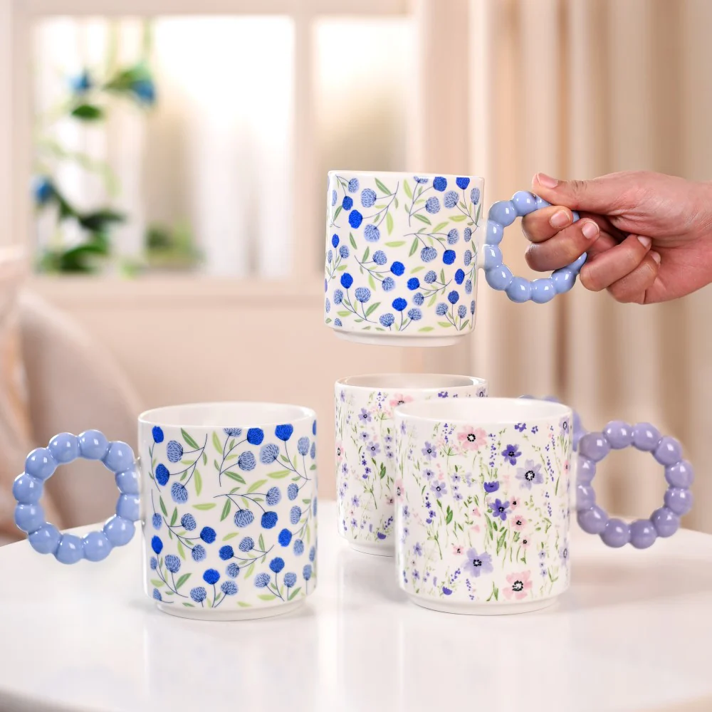Lavender Blues Ceramic Coffee Mug Set Of 4 450ml - Image 2