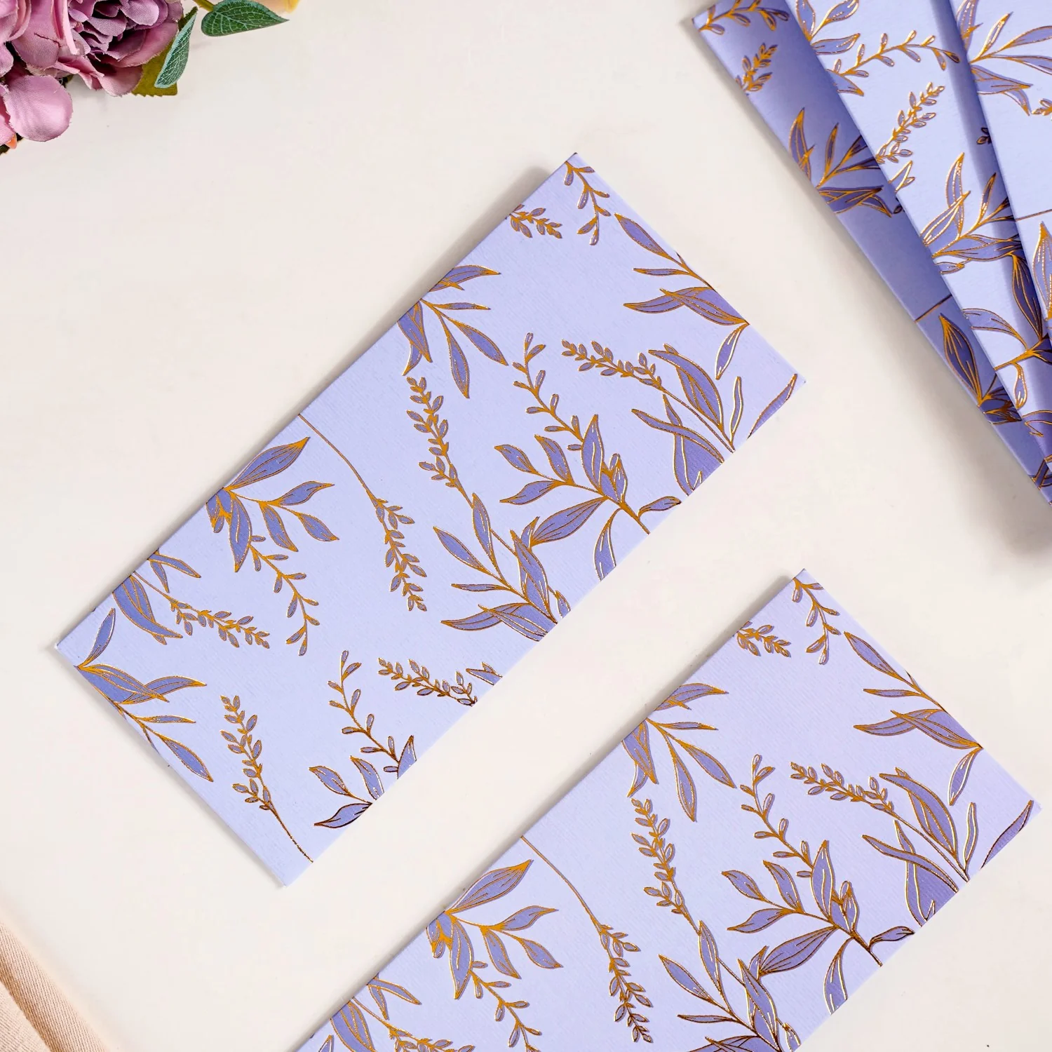 Lavender Leaf Paper Money Envelope For Weddings Set Of 12 - Image 6