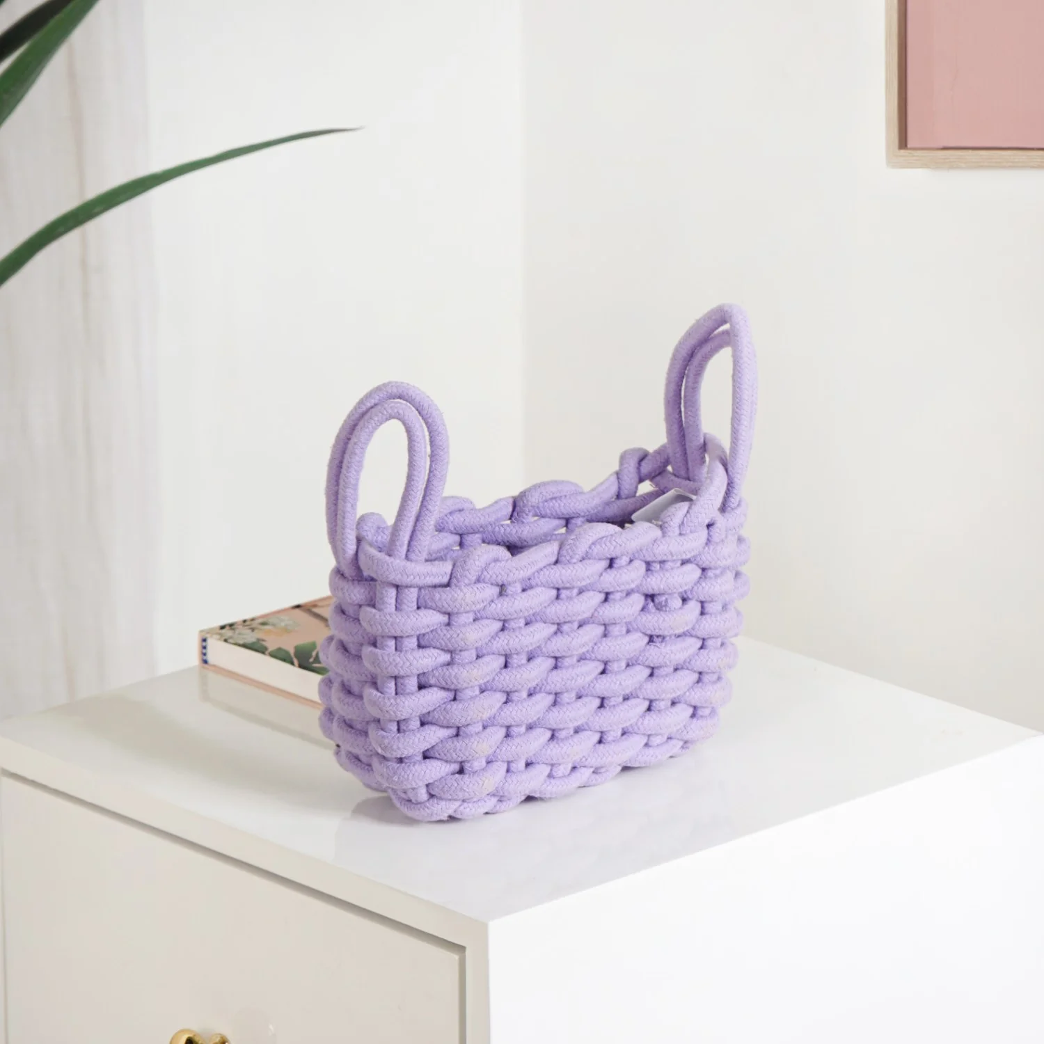Lavender Rope Style Small Basket 21cm - Image 6