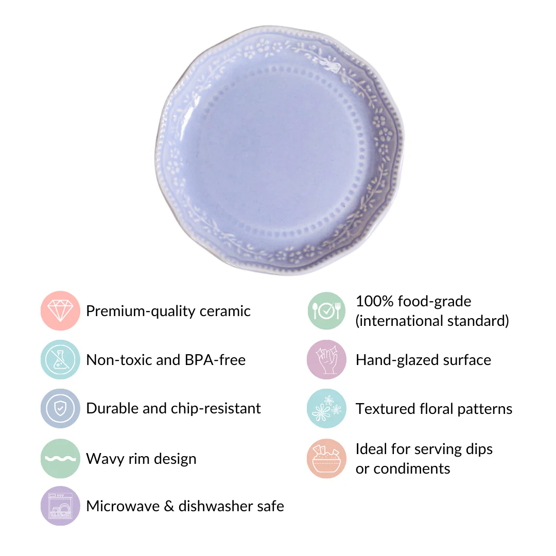 Lavender Round Small Dessert Plate Set Of 6 4.5" - Image 4