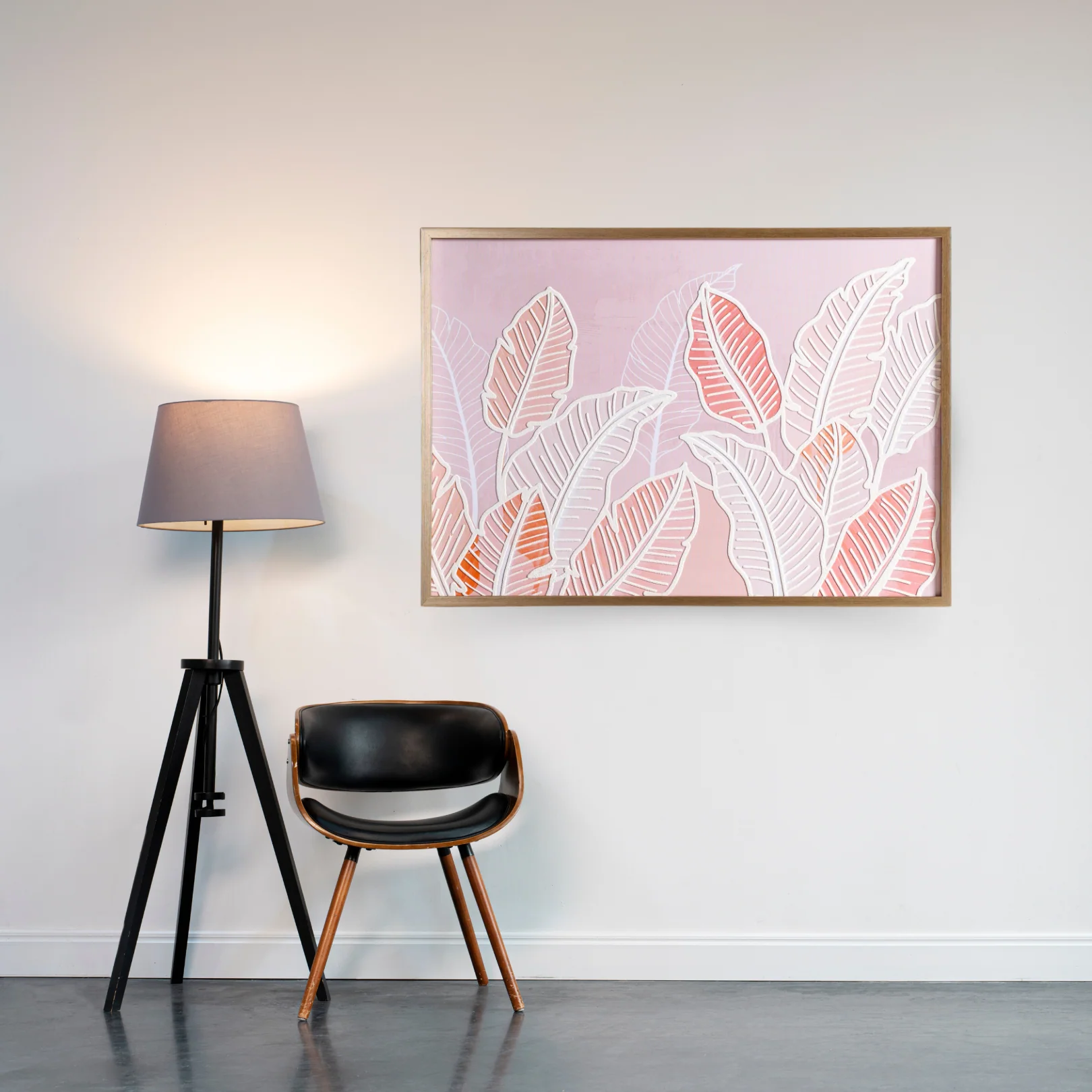 Leaf Paradise Embossed 3D Framed Wall Art 27x19 Inch - Image 3