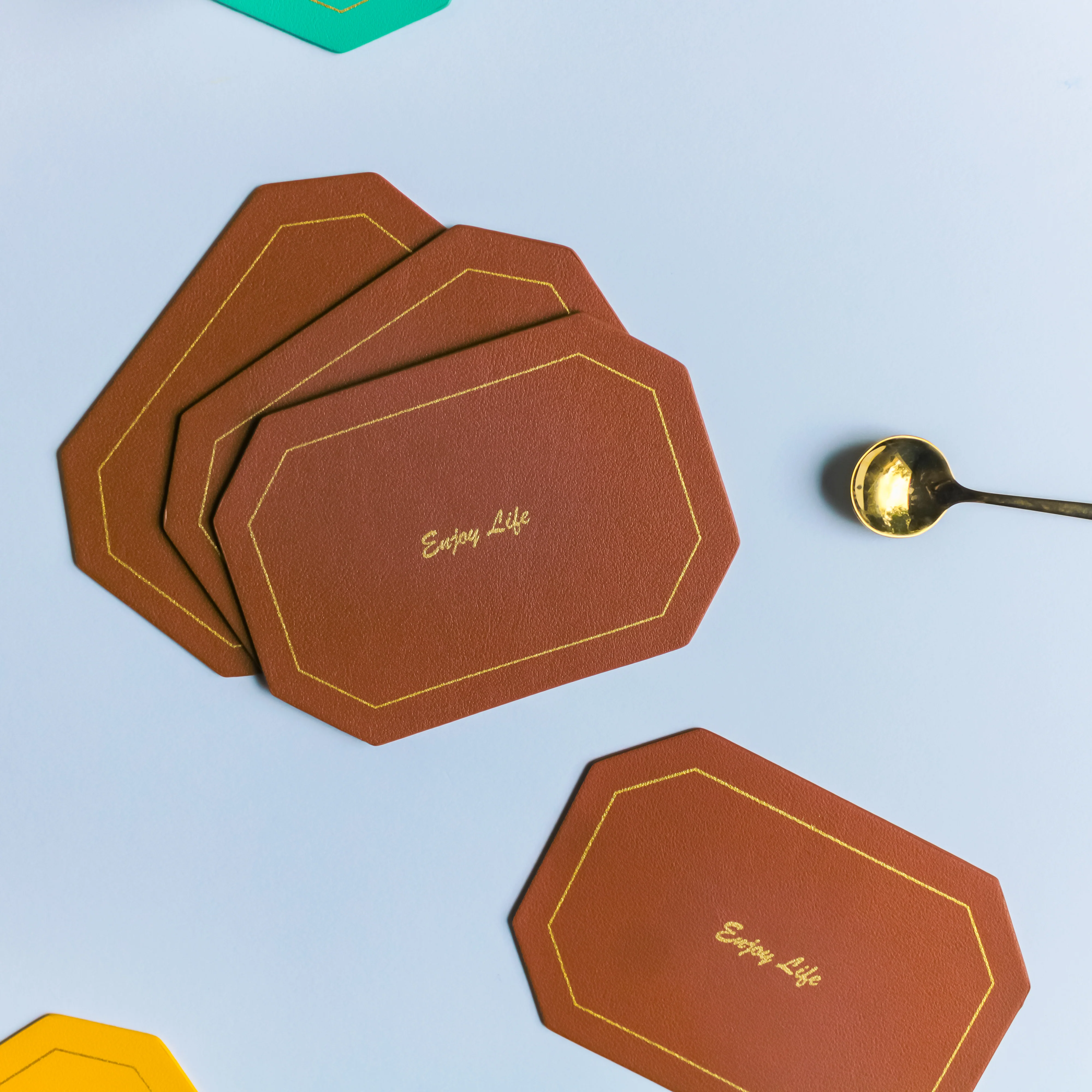 Leather Coaster Set of 4 - Image 14