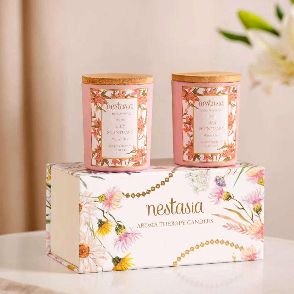 Lily Scented Candle Jar With Lid Set Of 2 - Image 6