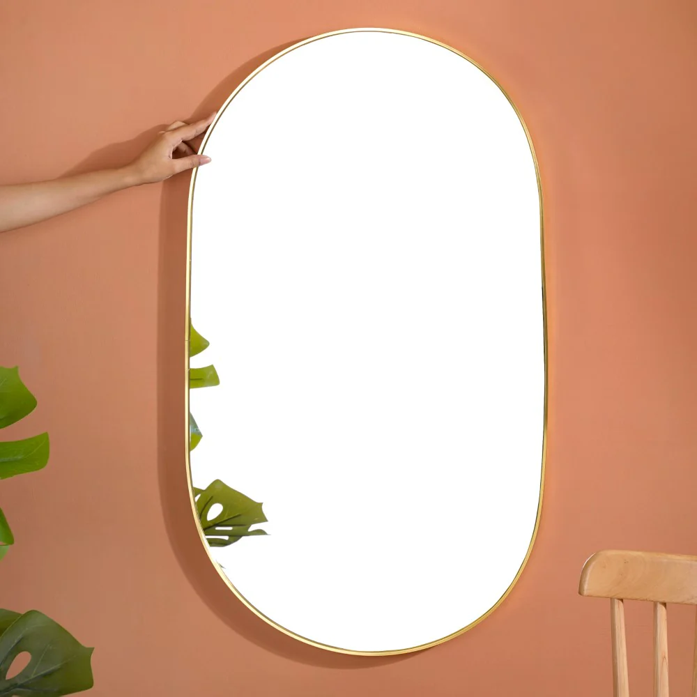 Living Room Oval Mirror Gold Large - Image 2
