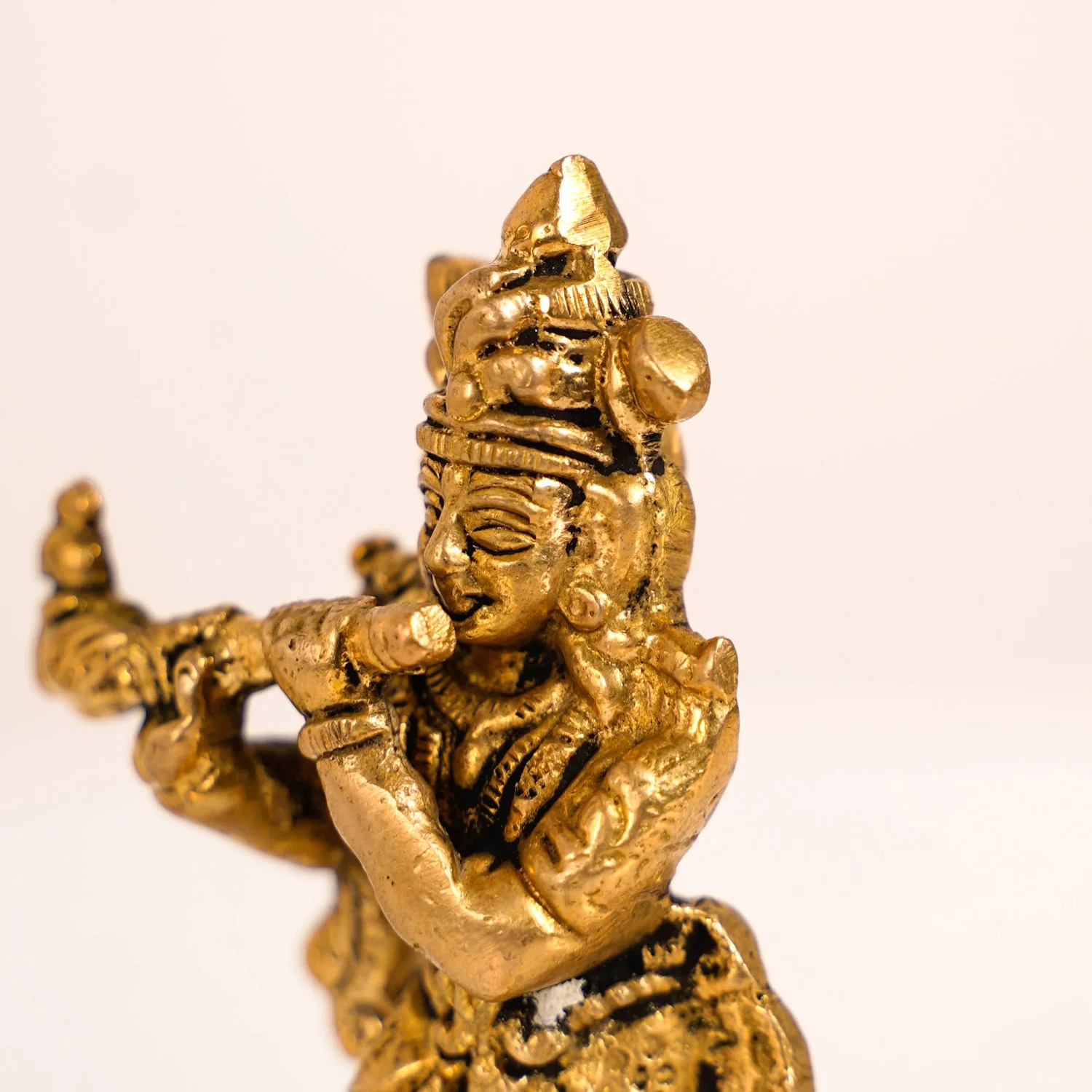 Lord Krishna Playing Flute Pure Brass Statue - Image 6