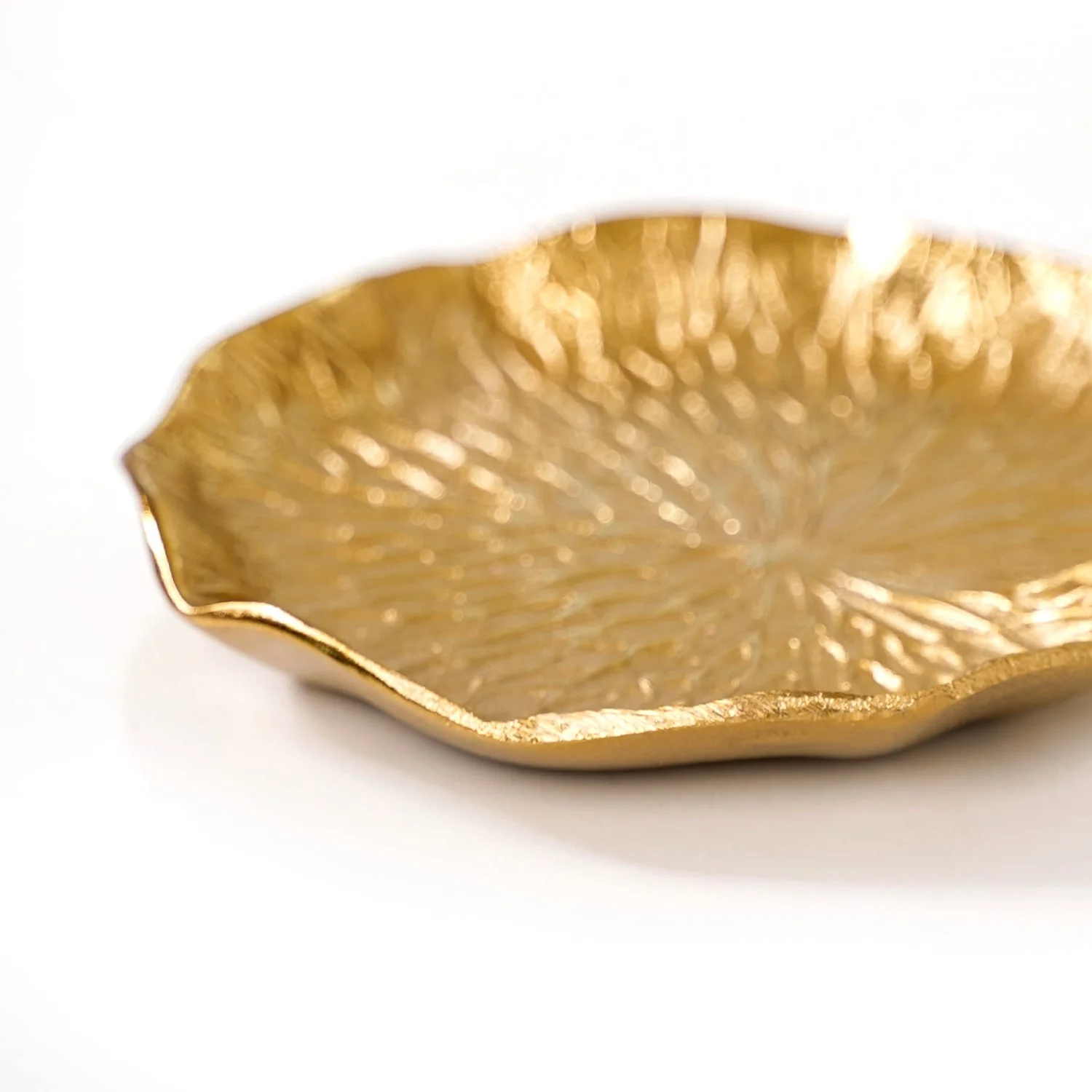 Lotus Leaf Metal Trinket Tray Gold Set Of 2 - Image 8