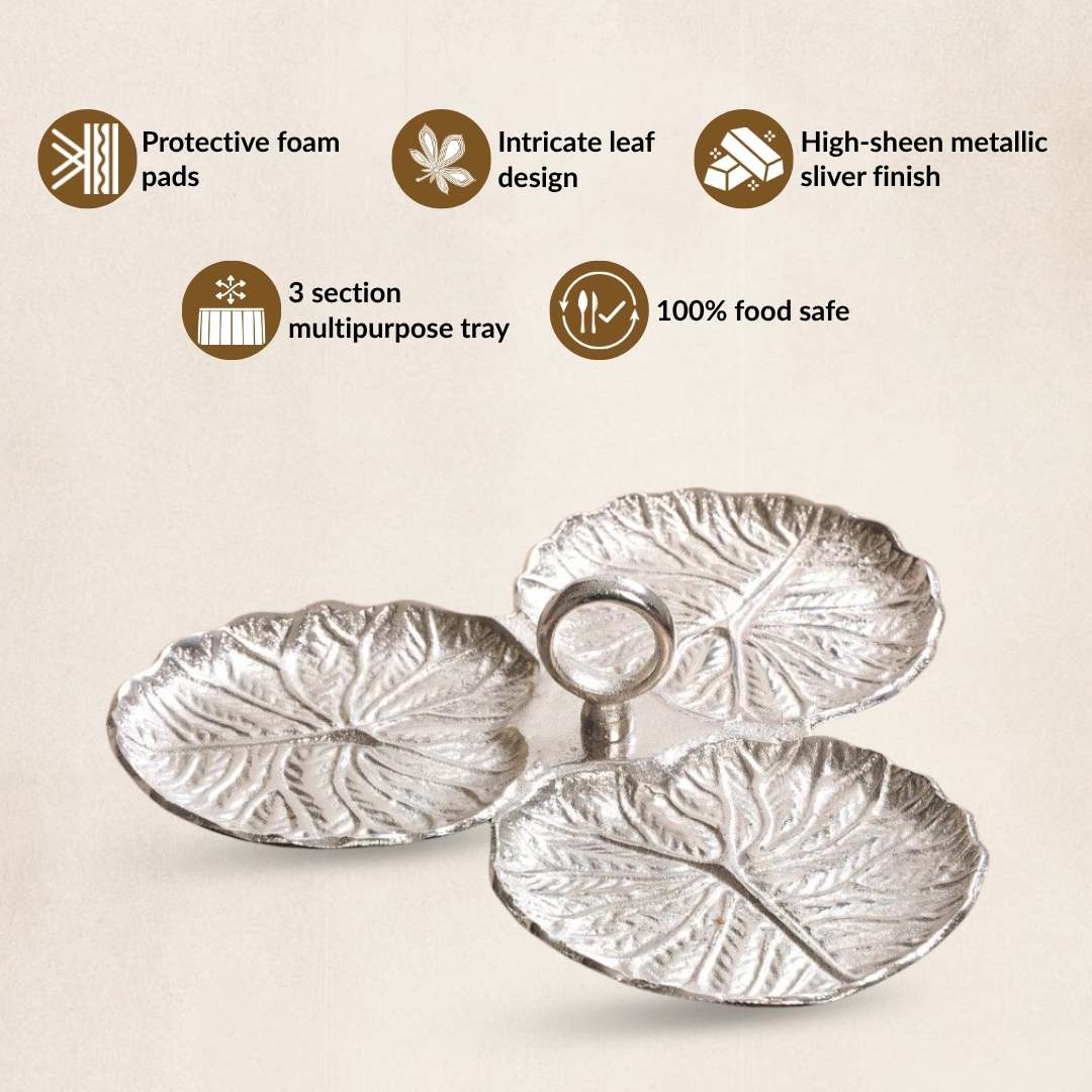 Lotus Leaf Trio Platter Silver - Image 4