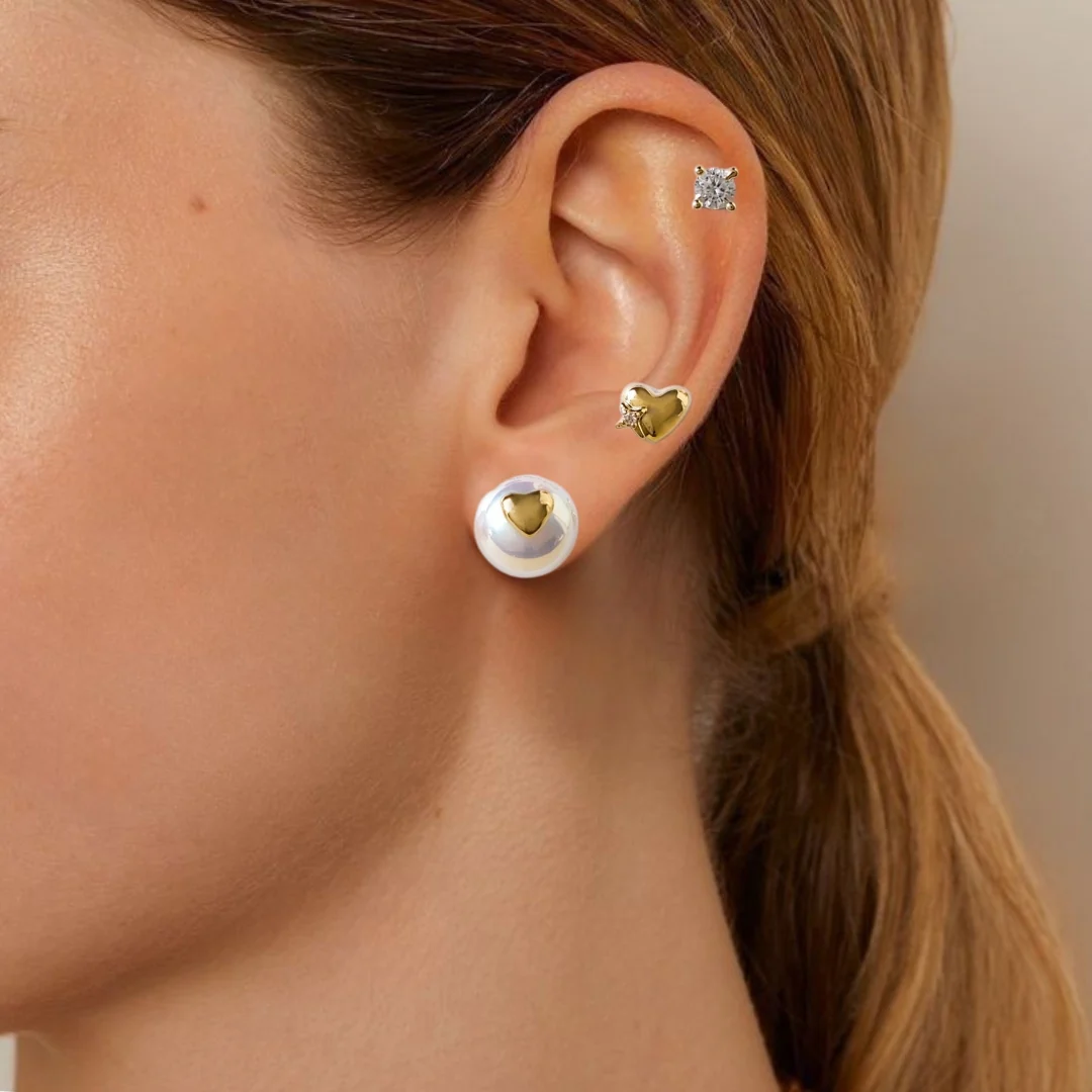 Love Sparkle Gold Trio Stud Set Of 3 - Image 2