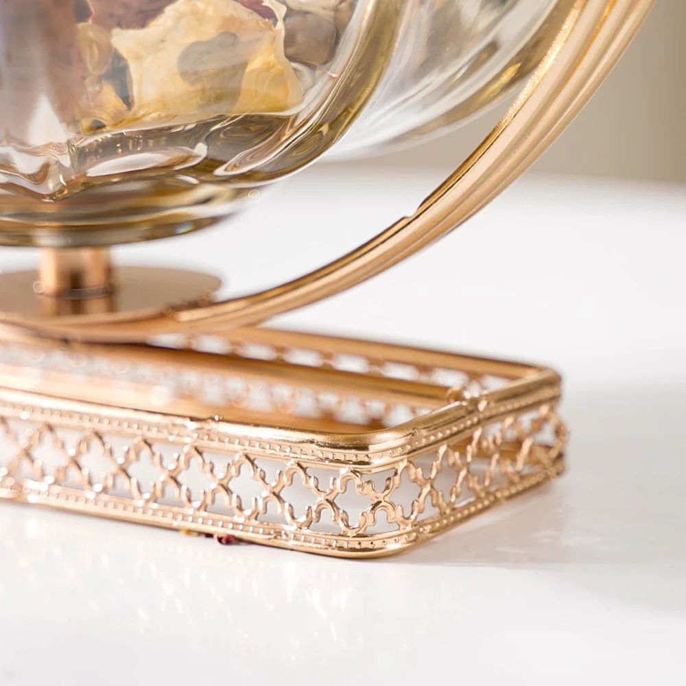 Lunar Crystal Glass Decor Bowl With Stand - Image 6