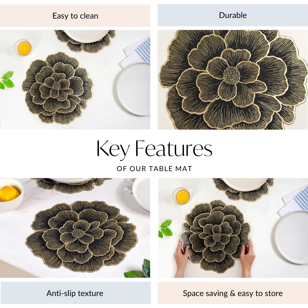 Luxe Bloom Radiance Table Mat Set Of 6 - Image 5