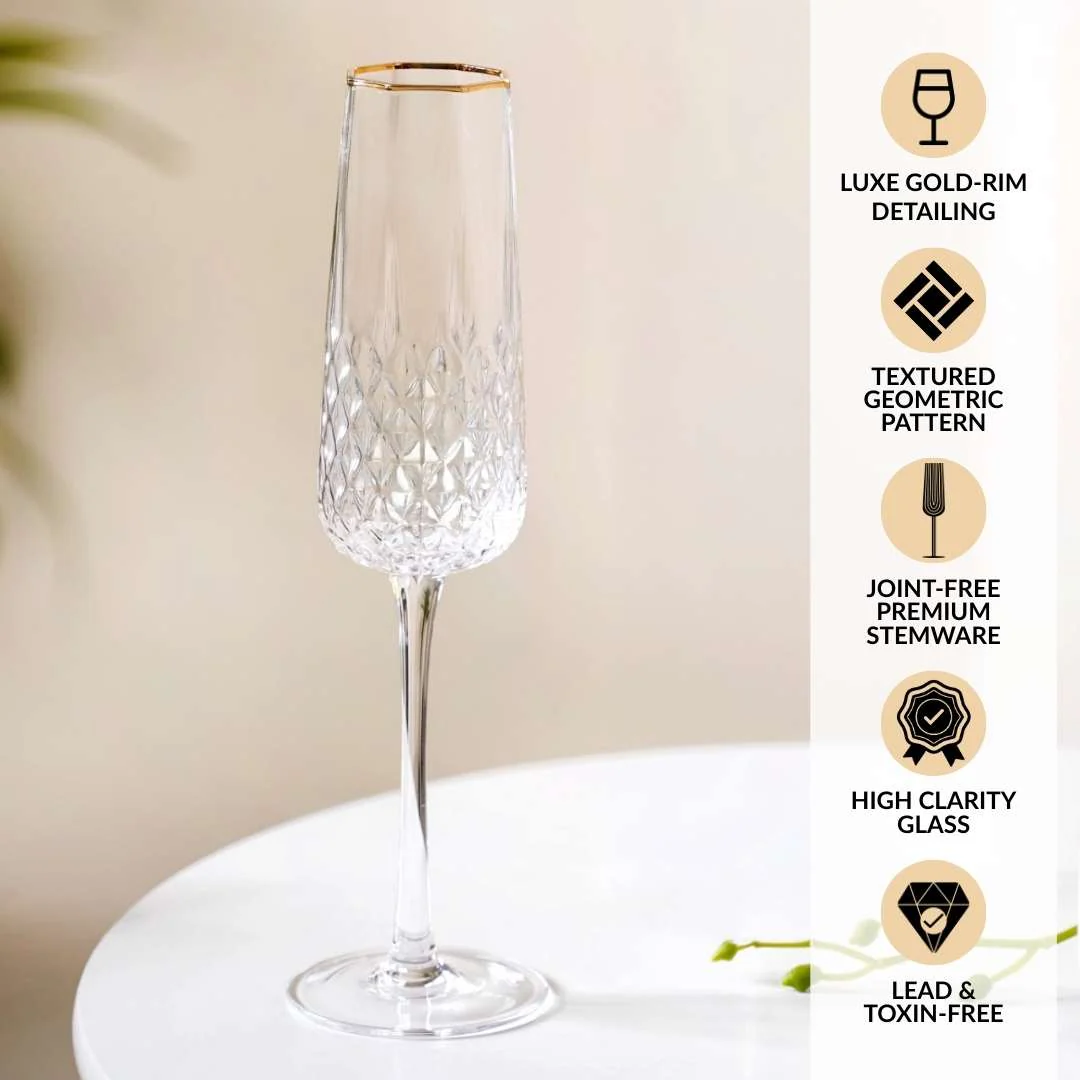 Luxe Champagne Glass Set Of 2 200ml - Image 2