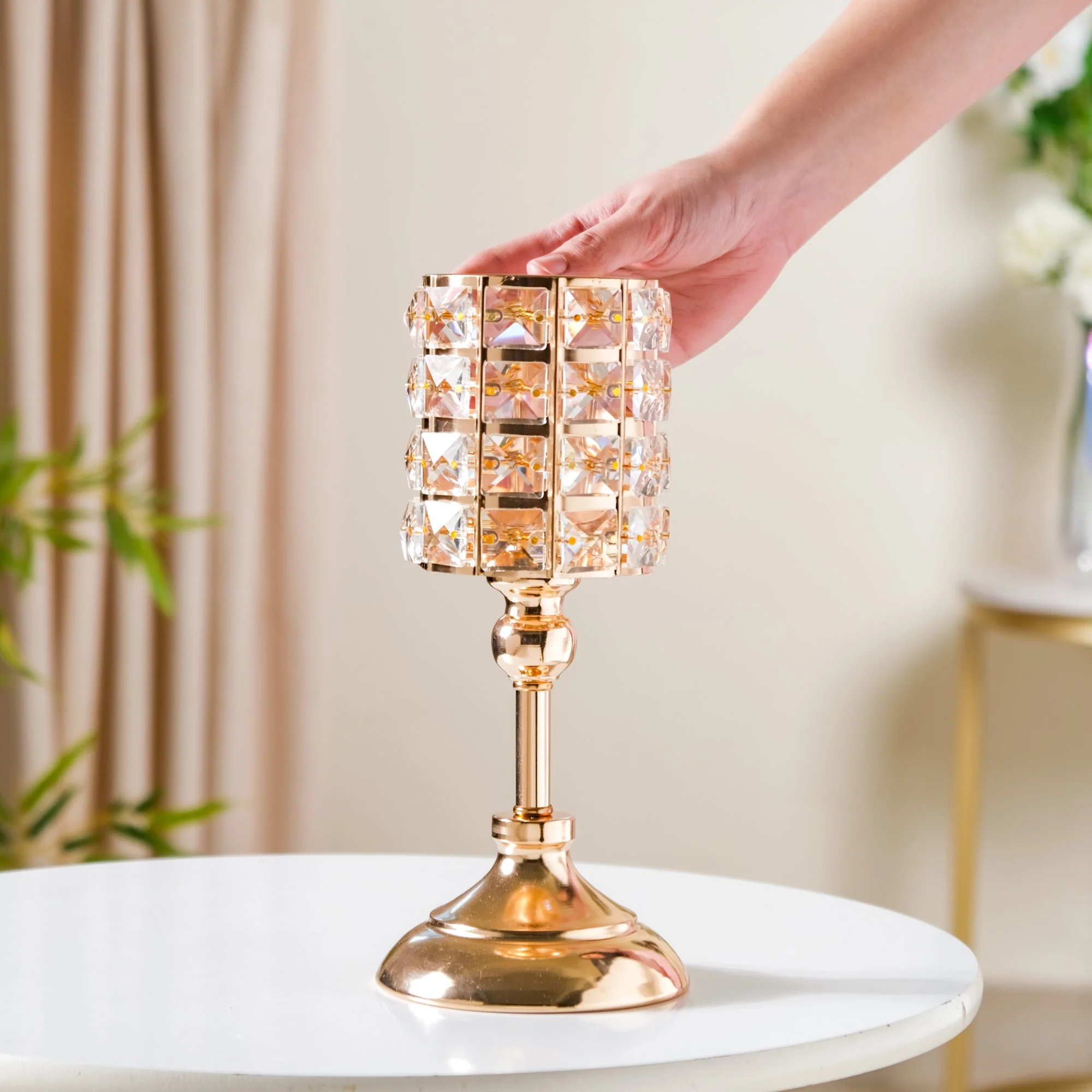 Luxe Crystal Votive Candle Holder Stand Medium - Image 2
