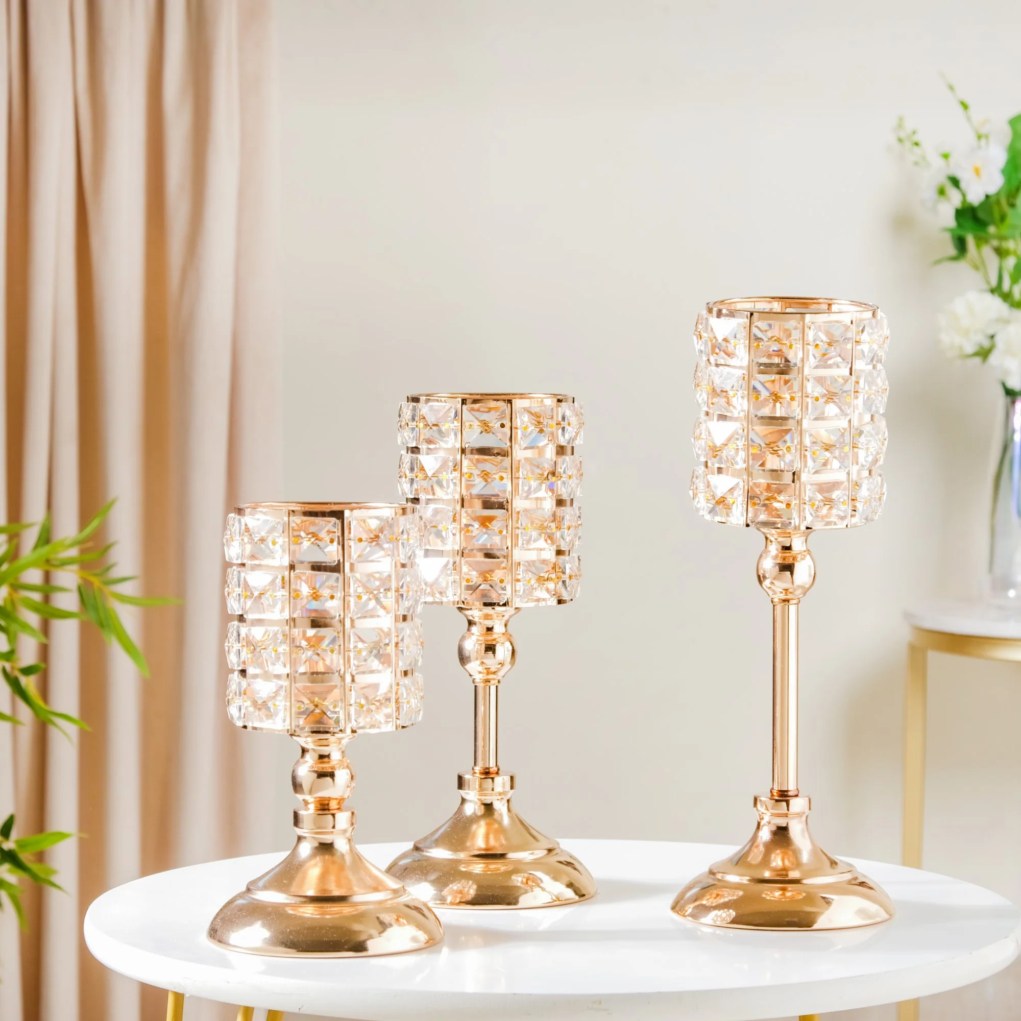 Luxe Crystal Votive Candle Stand Set Of 3 - Image 4