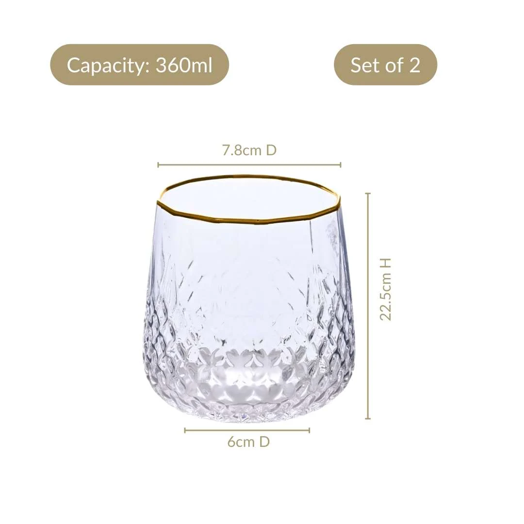 Luxe Gold Rim Tumbler Set Of 2 360ml - Image 4