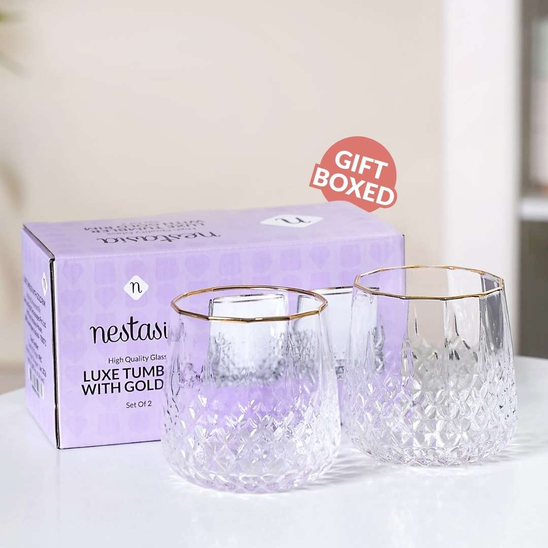 Luxe Gold Rim Tumbler Set Of 2 360ml - Image 7