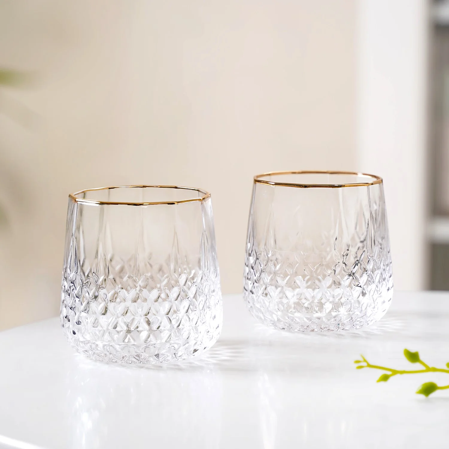Luxe Gold Rim Tumbler Set Of 2 360ml - Image 9