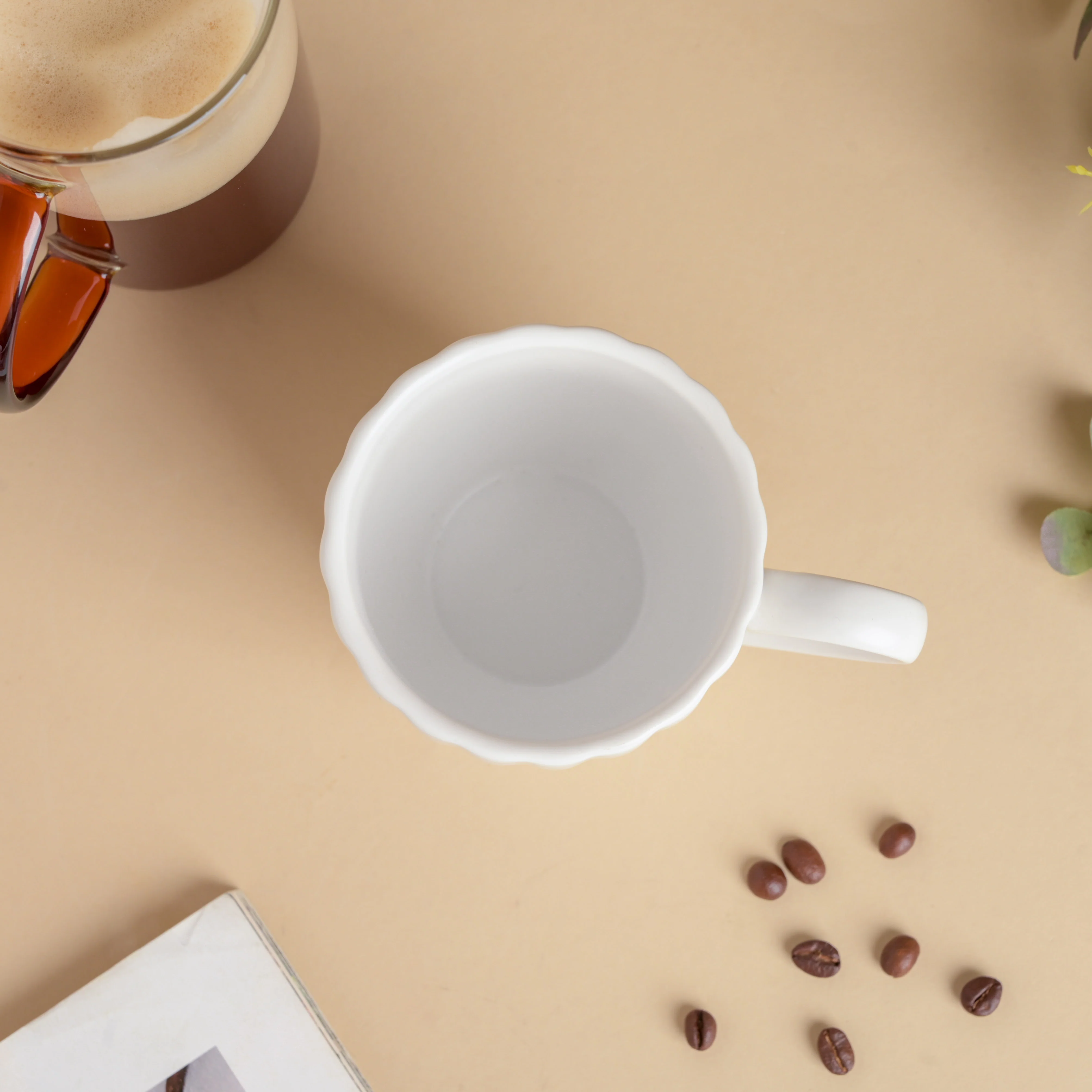 Luxe Ribbed White Coffee Mug 250 ml - Image 6