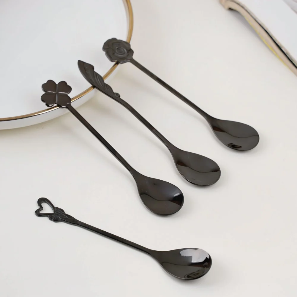 Luxe Stainless Steel Teaspoon Set Of 4 Black - Image 9