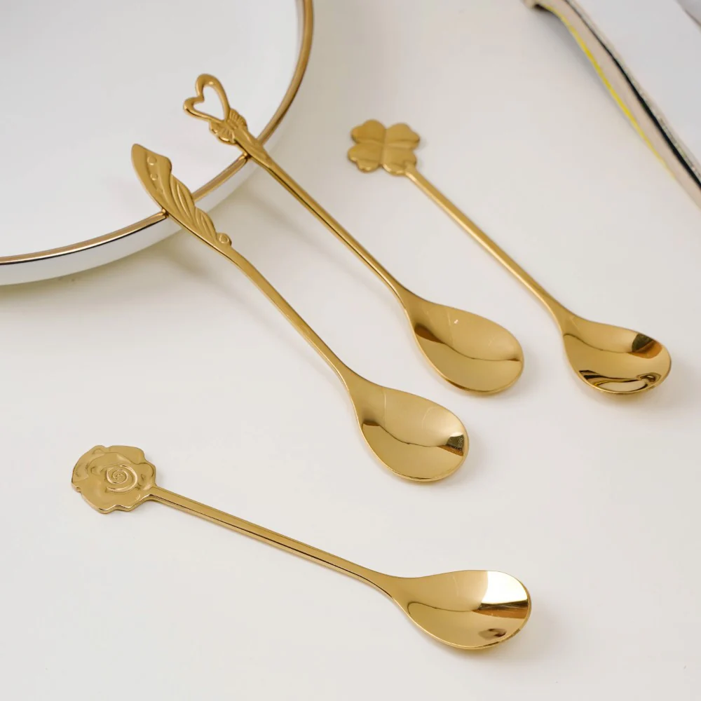 Luxe Stainless Steel Teaspoon Set Of 4 Golden - Image 8