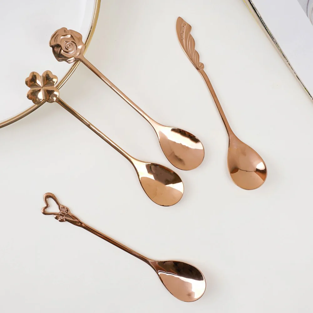 Luxe Stainless Steel Teaspoon Set Of 4 Rose Gold - Image 3