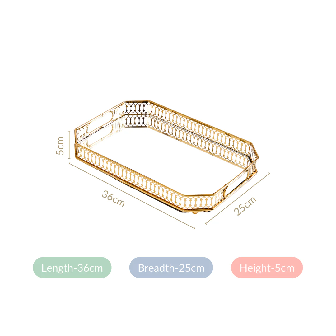 Luxurious Large Decorative Metal Tray - Image 4