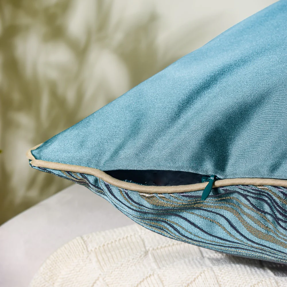 Luxury Embroidered Cushion Cover Green Set of 2 17x17 Inch - Image 5