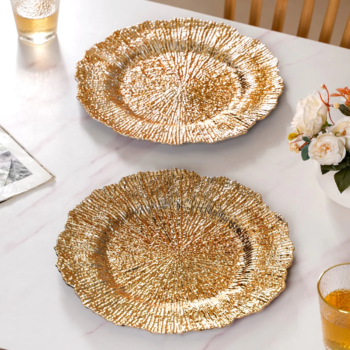 Luxury Gold Reef Charger Plate Set Of 6 12 Inch - Image 10