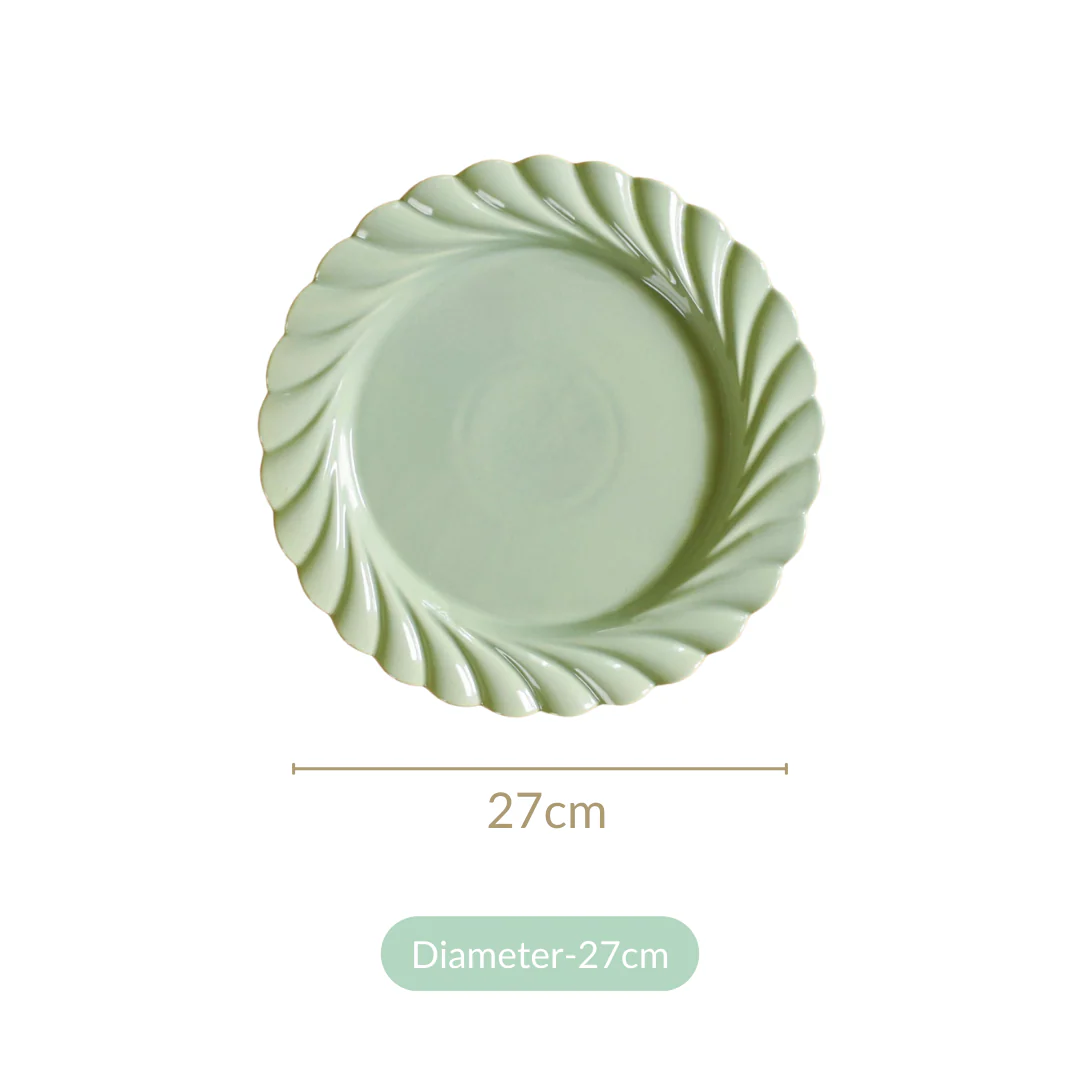 Luxury Lao Dinner Plates Set Of 4 Green 11 Inch - Image 6