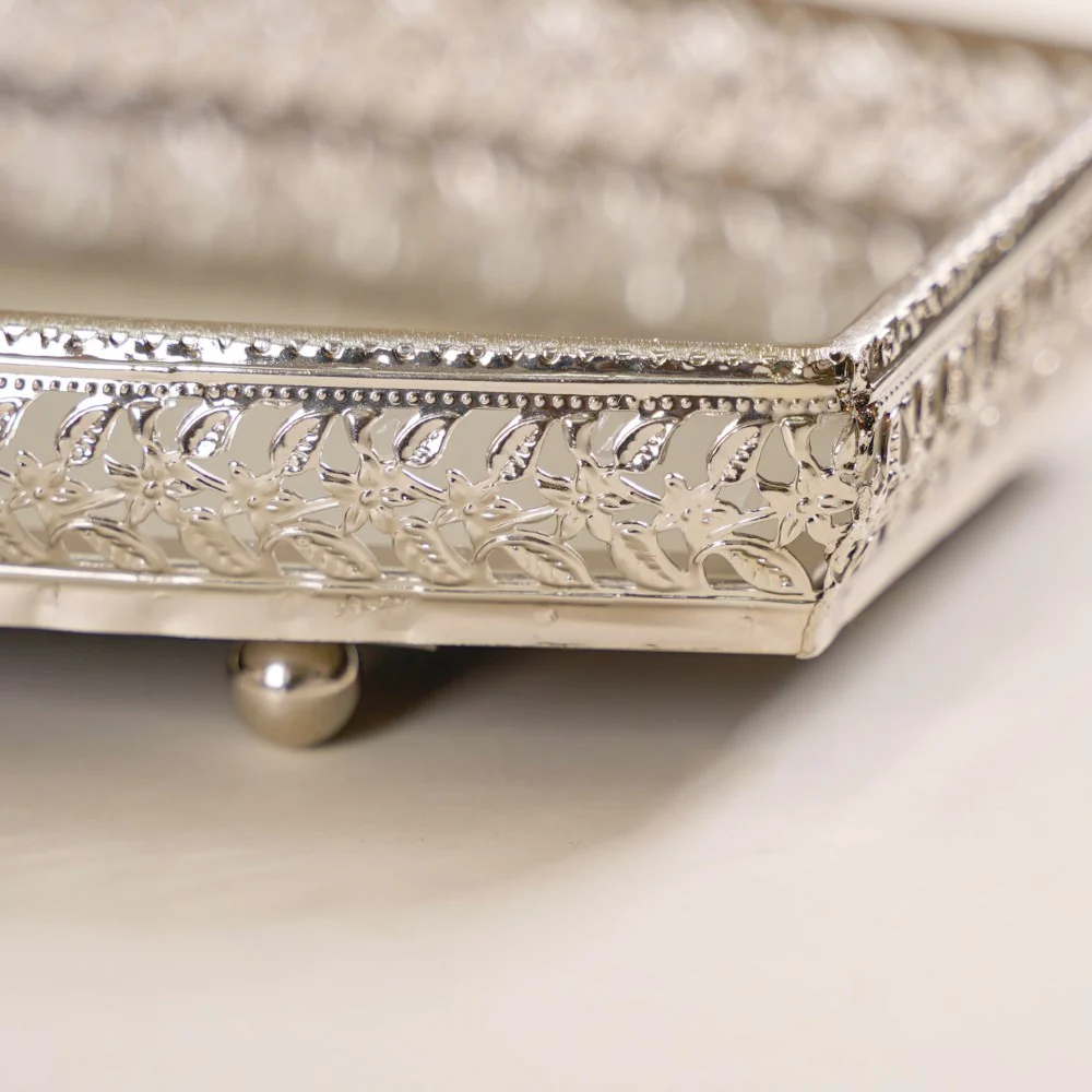 Luxury Mirror Tray Silver Set Of 3 - Image 10