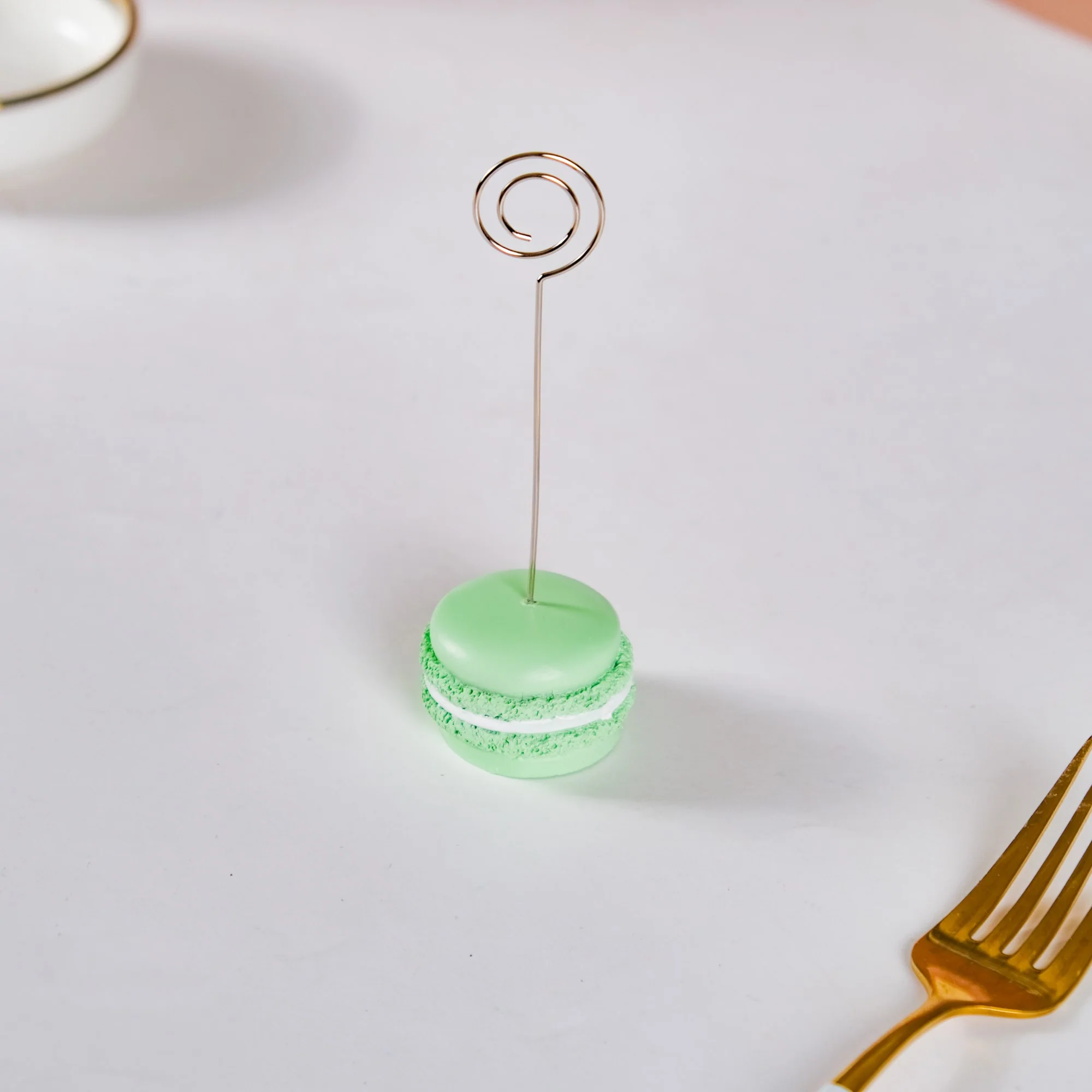Macaron Table Card Clip Holder Green 4.5 Inch - Image 3