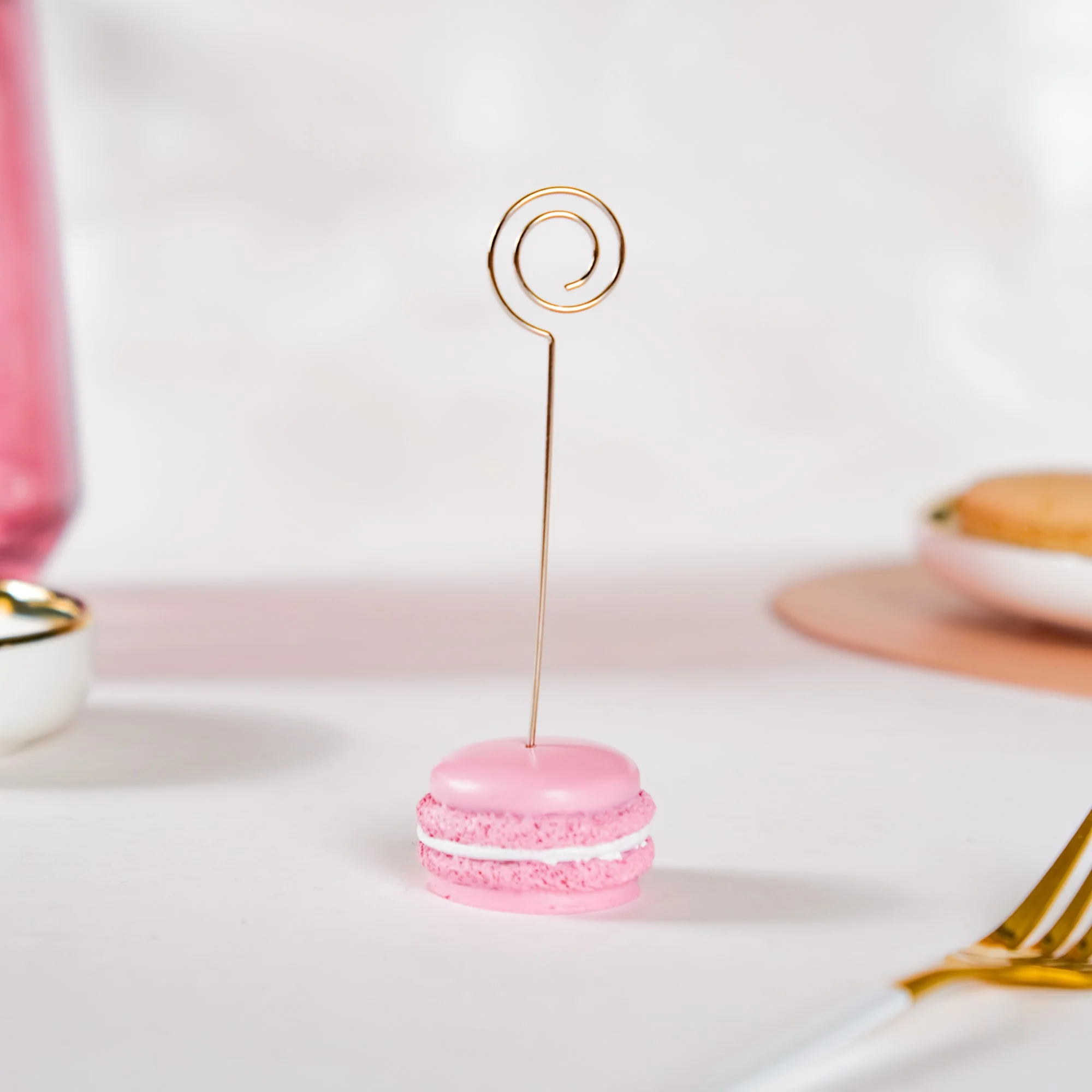 Macaron Table Card Clip Holder Pink 4.5 Inch - Image 7